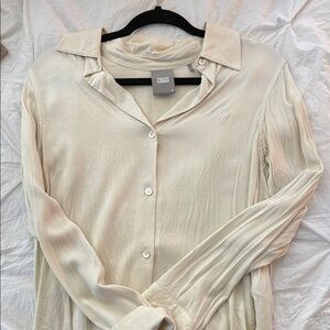 Kith Women's Silk Cream Button-Up Top